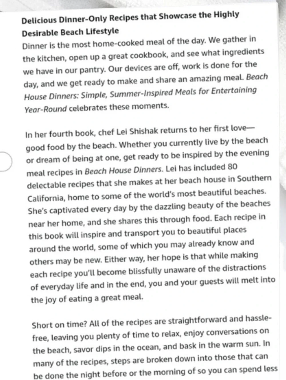 Beach House Dinners by Lei Shishak 2020